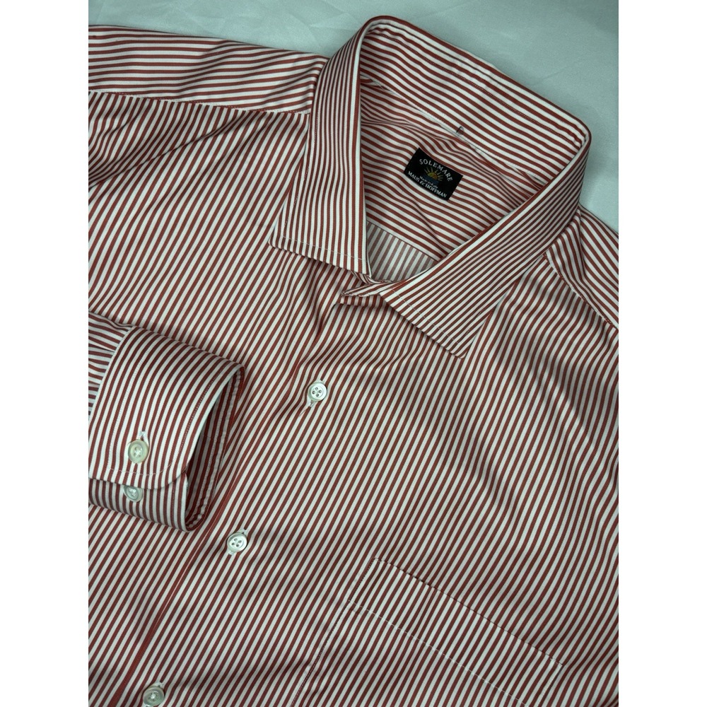 Solemare Maus & Hoffman XL Orange Stripe Long Sleeve Button Up Shirt XL Italy